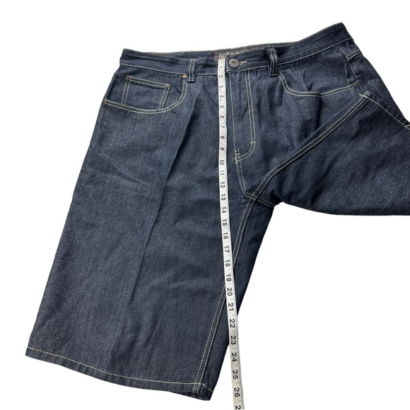 Knockout Jeans Los Angeles Mens Dark Wash Blue Jean Shorts Size 40 Hip Hop Baggy - Picture 6 of 13
